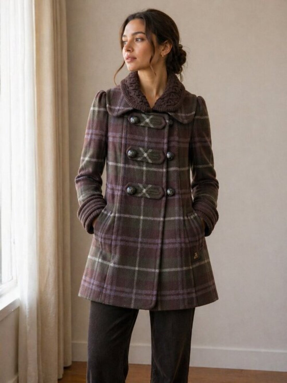 Teenie Weenie Luxury Fuzzy Bear Coat with removable collar